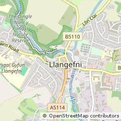Map of Llangefni, Anglesey