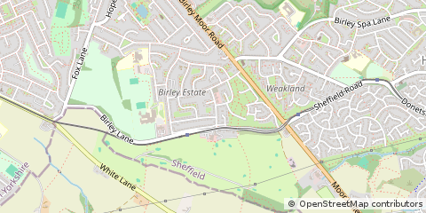 Map of Sheffield, South Yorkshire