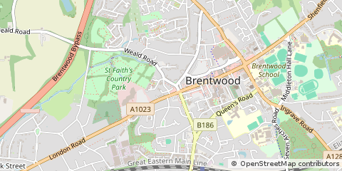 Map of Brentwood, Essex