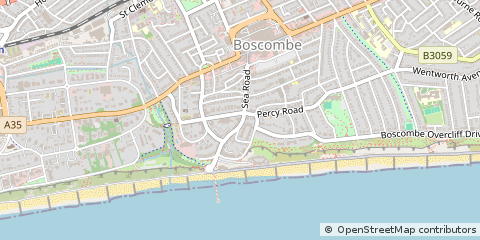 Map of Boscombe, Bournemouth