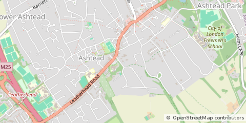 Map of Ashtead, Surrey