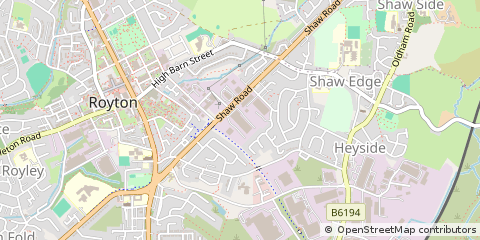 Map of Oldham, Greater Manchester