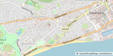 Map of Swansea, West Glamorgan