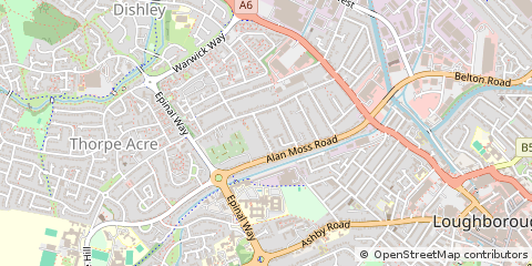 Map of Loughborough, Leicestershire