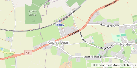 Map of Ropley, Hampshire