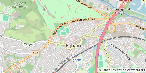 Map of Egham, Surrey