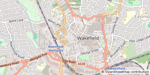 Map of Wakefield, West Yorkshire