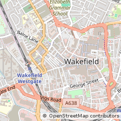 Map of Wakefield, West Yorkshire
