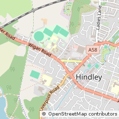 Map of Wigan, Lancashire