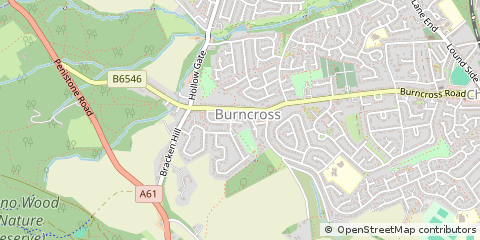 Map of Sheffield, Yorkshire