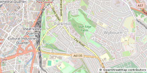 Map of Sheffield, South Yorkshire