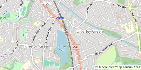 Map of Solihull, West Midlands