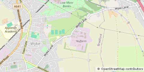 Map of Bradford, West Yorkshire