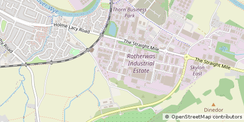 Map of Rotherwas Industrial Estate, Hereford
