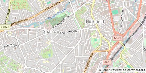 Map of Sheffield, South Yorkshire