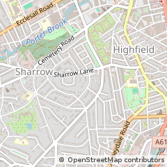 Map of Sheffield, South Yorkshire