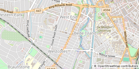 Map of Leicester, Leicestershire