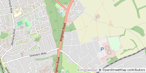 Map of Tadworth, Surrey