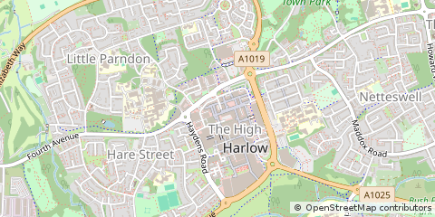 Map of Harlow, Essex
