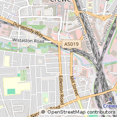 Map of Crewe, Cheshire