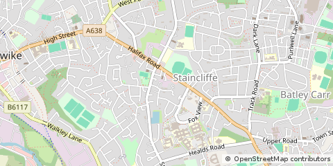Map of Dewsbury, West Yorkshire