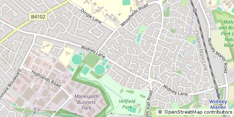 Map of Solihull, West Midlands