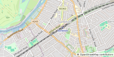 Map of Surbiton, Surrey