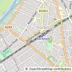 Map of Surbiton, Surrey