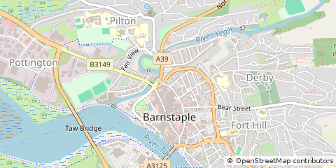 Map of Bideford, Devon