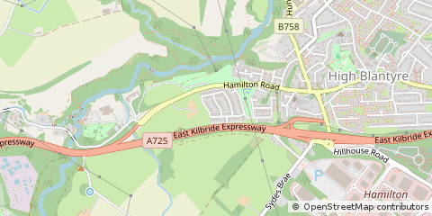 Map of Blantyre, South Lanarkshire