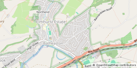 Map of Batheaston, Somerset