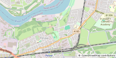 Map of Gateshead, Tyne & Wear,