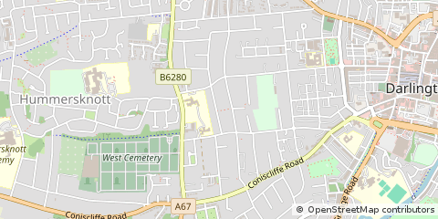 Map of Darlington, Co Durham