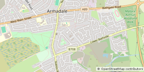Map of Armadale, West Lothian