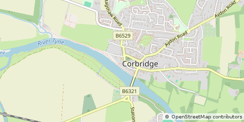 Map of Corbridge, Northumberland