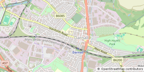 Map of Sheffield, South Yorkshire