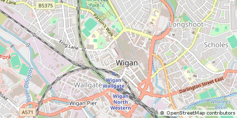Map of Wigan, Greater Manchester