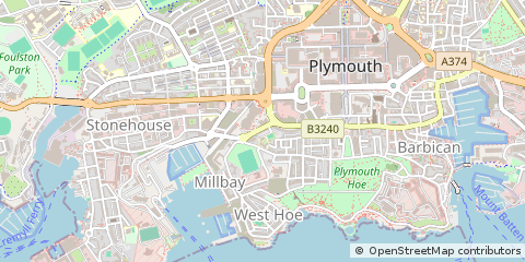 Map of Plymouth, Cornwall