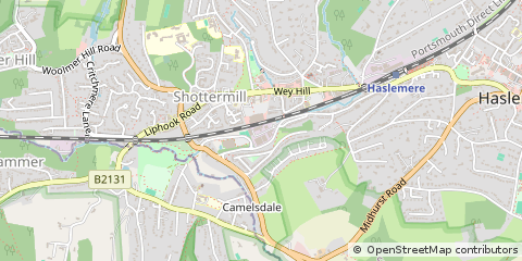 Map of Haslemere, Surrey