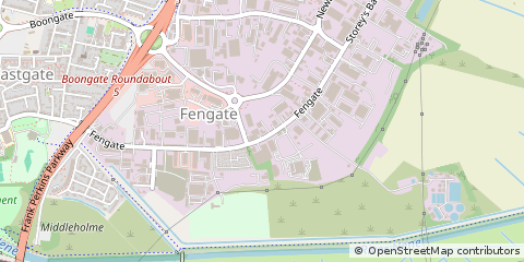 Map of Peterborough, Lincolnshire