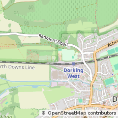Map of Dorking, Surrey