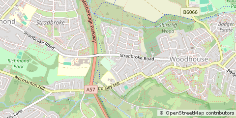 Map of Sheffield, South Yorkshire
