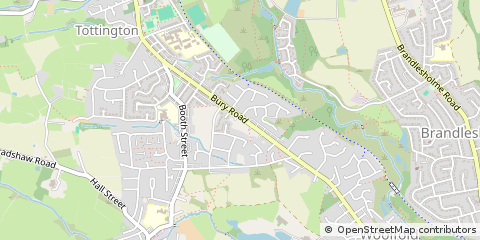 Map of Bury, Lancashire