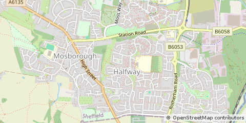 Map of Sheffield, South Yorkshire