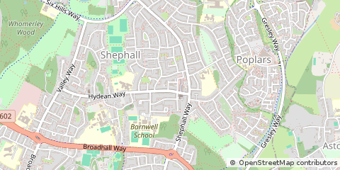 Map of Stevenage, Hertfordshire