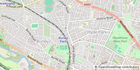 Map of Leeds, West Yorkshire