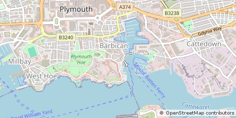 Map of Plymouth, Devon