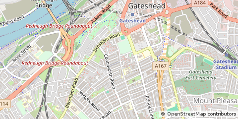 Map of Gateshead
