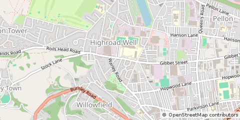 Map of Halifax, West Yorkshire