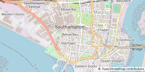 Map of Southampton, Hampshire